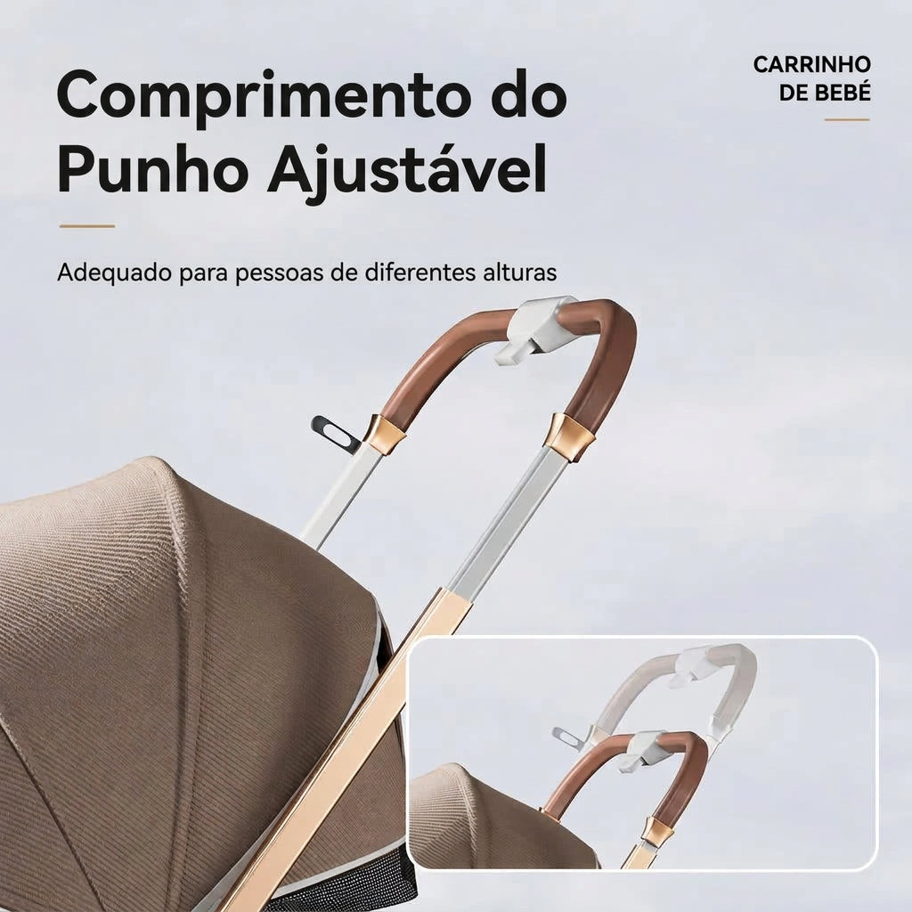 Carrinho de Passeio Leve e Compacto com Dobragem Fácil