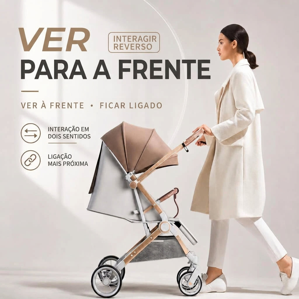 Carrinho de Passeio Leve e Compacto com Dobragem Fácil