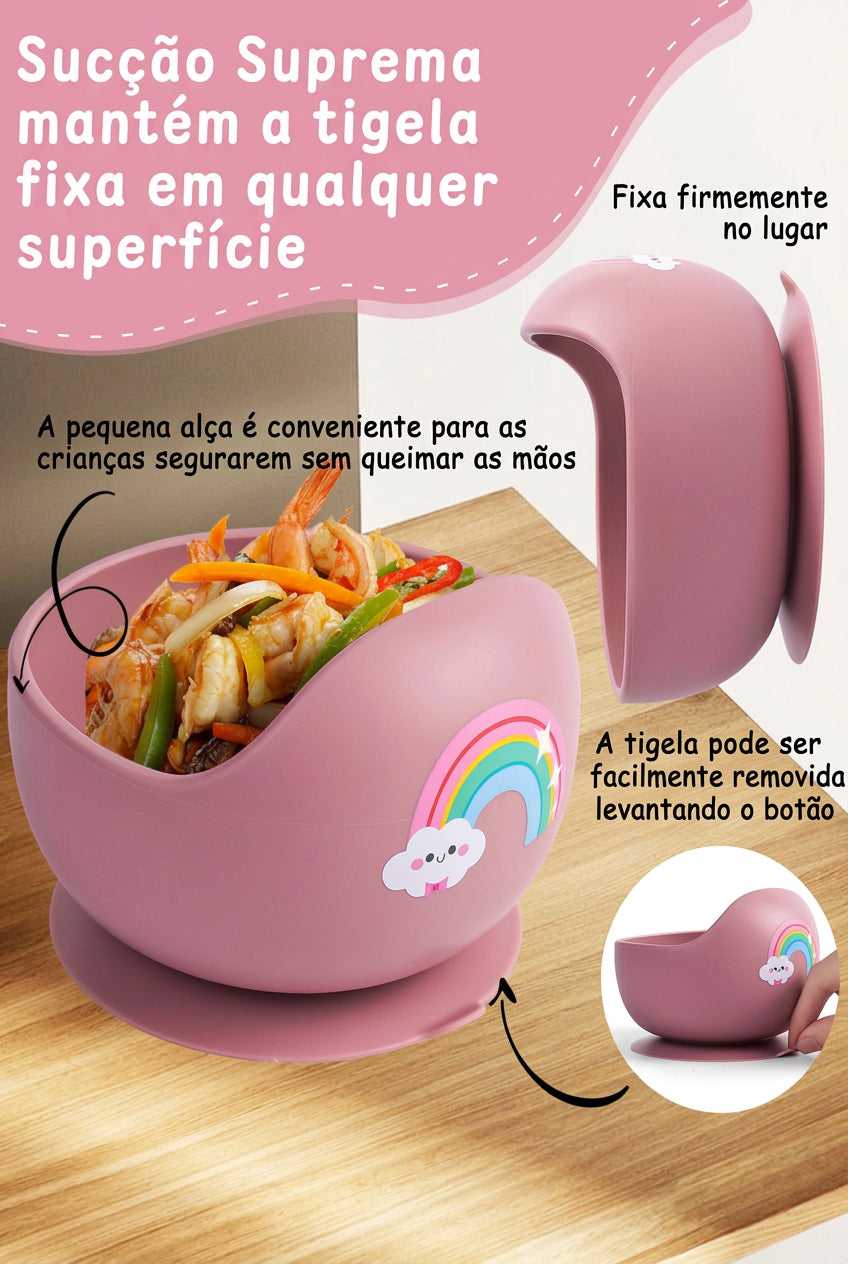 Conjunto de 2 peças de loiça de silicone para alimentação de bebés