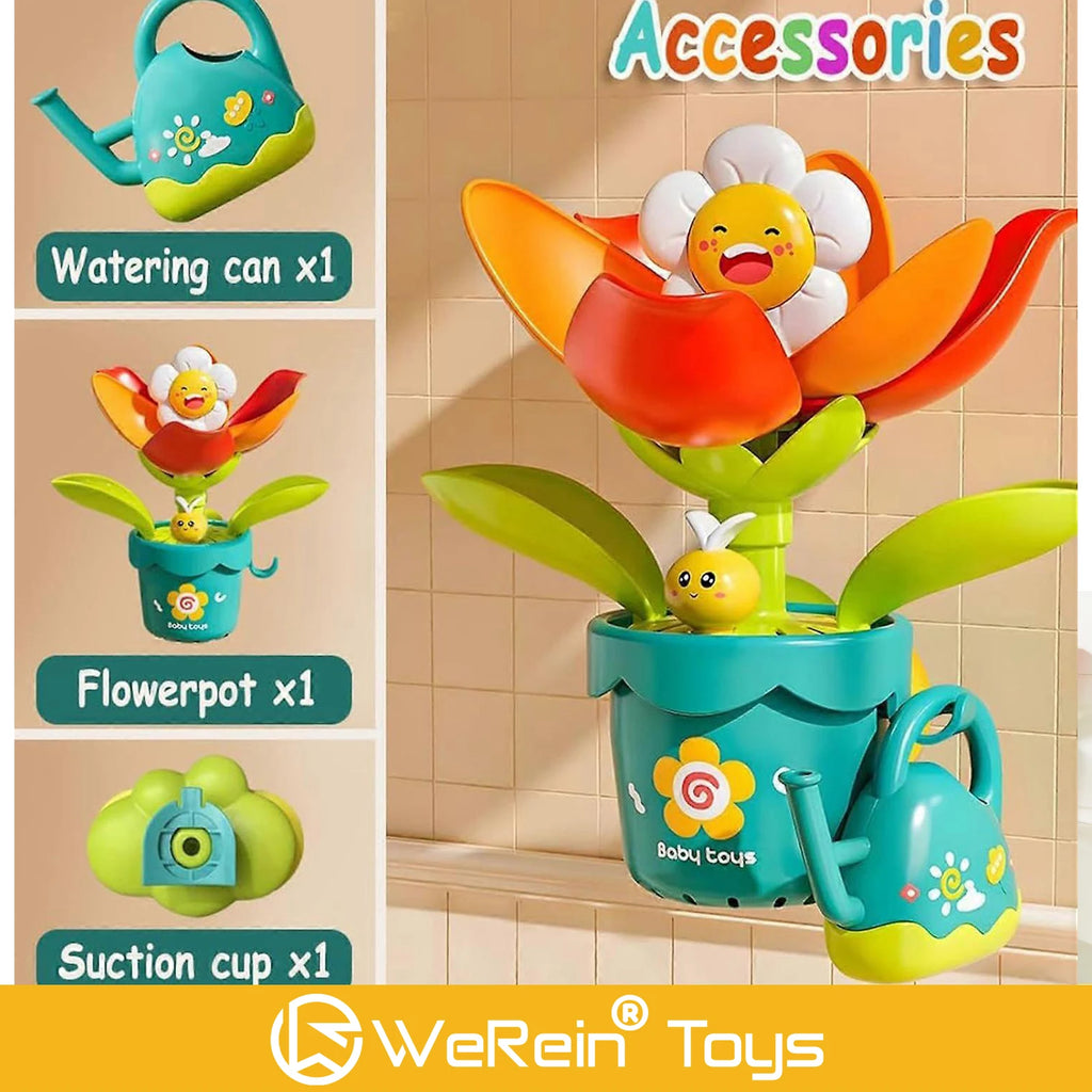 Suction Cup Bath Toy Sunflower Watering Multi-Purpose Play Mode Fun for Babies&Kids Best Gifts