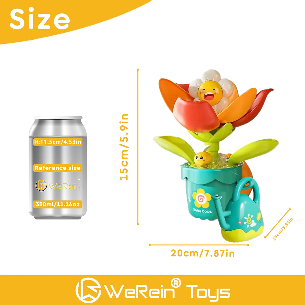 Suction Cup Bath Toy Sunflower Watering Multi-Purpose Play Mode Fun for Babies&Kids Best Gifts