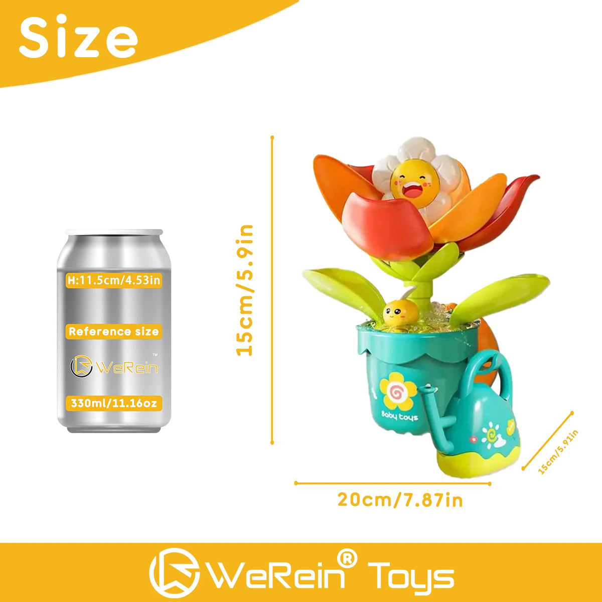 Suction Cup Bath Toy Sunflower Watering Multi-Purpose Play Mode Fun for Babies&Kids Best Gifts