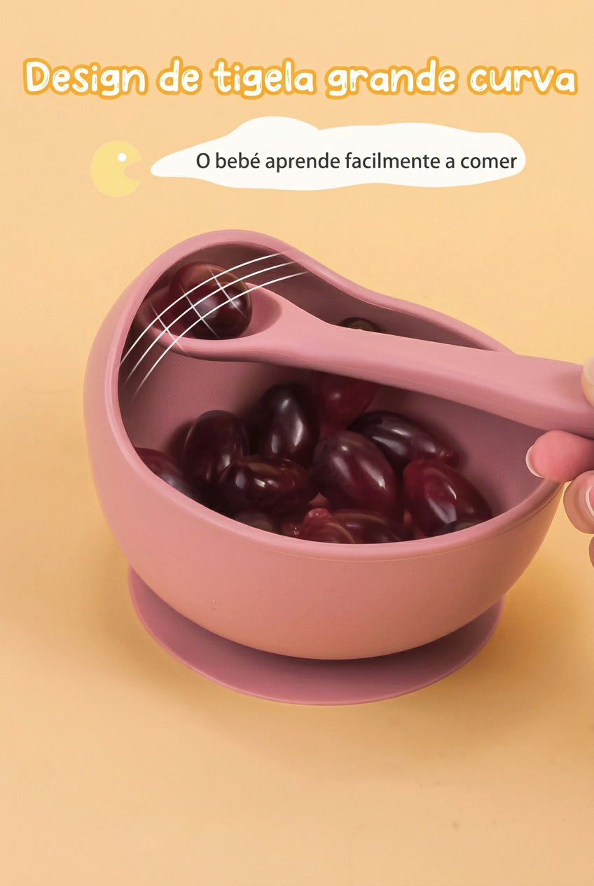 Conjunto de 2 peças de loiça de silicone para alimentação de bebés