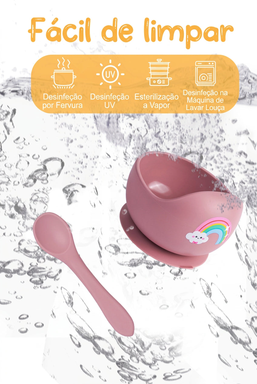 Conjunto de 2 peças de loiça de silicone para alimentação de bebés