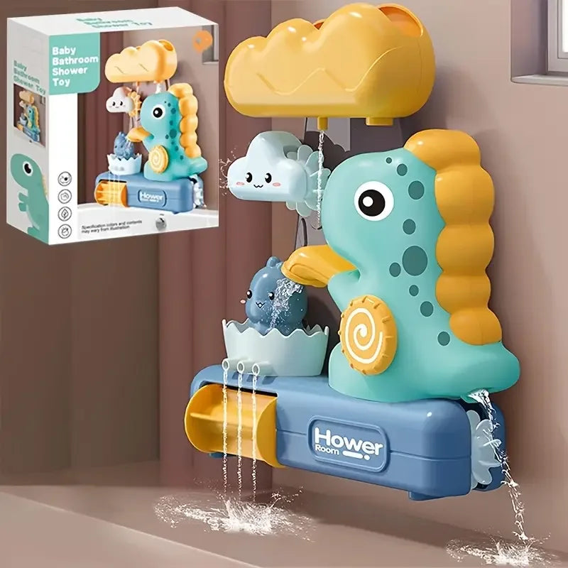 Brinquedo de banho para bebé com spray de água, em formato de dinossauro de desenhos animados