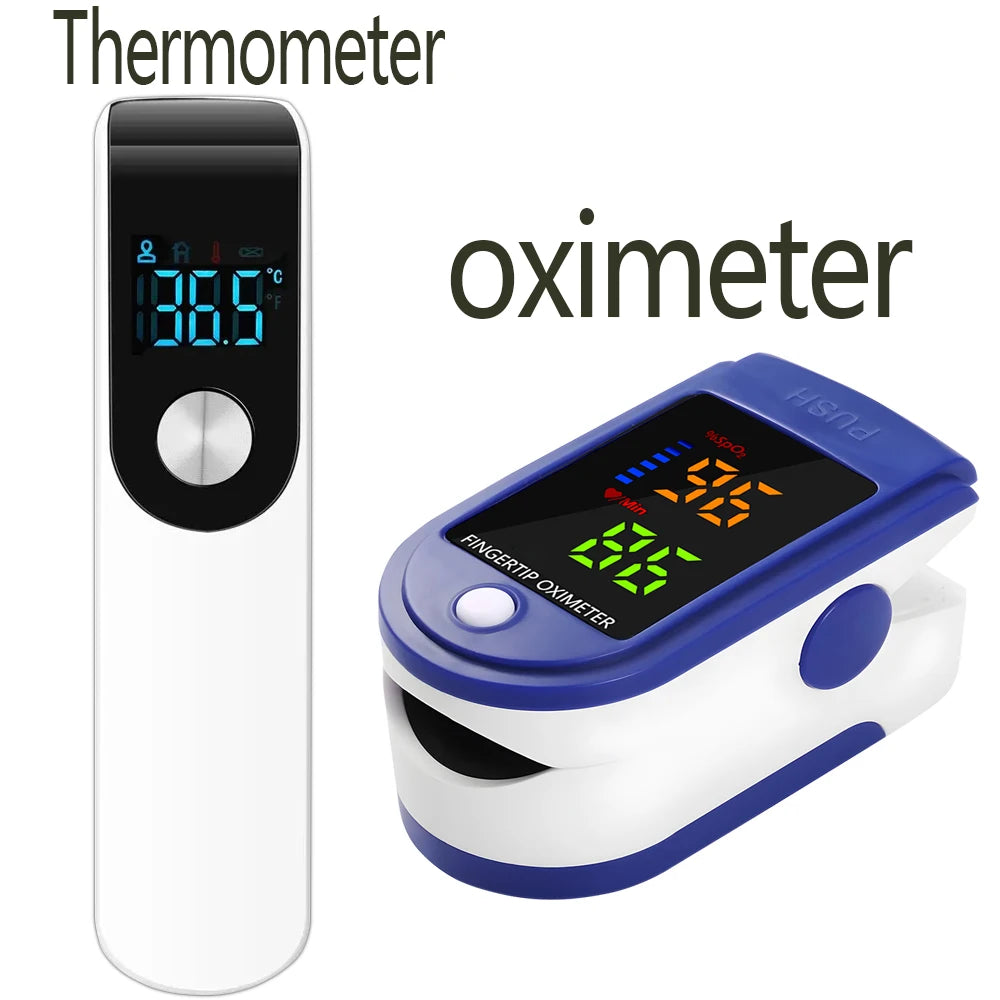Forehead Digital Thermometer Non-Contact Infrared Medical Temperature Fever Thermometer Body/Pulse Oximeter for Baby Adults