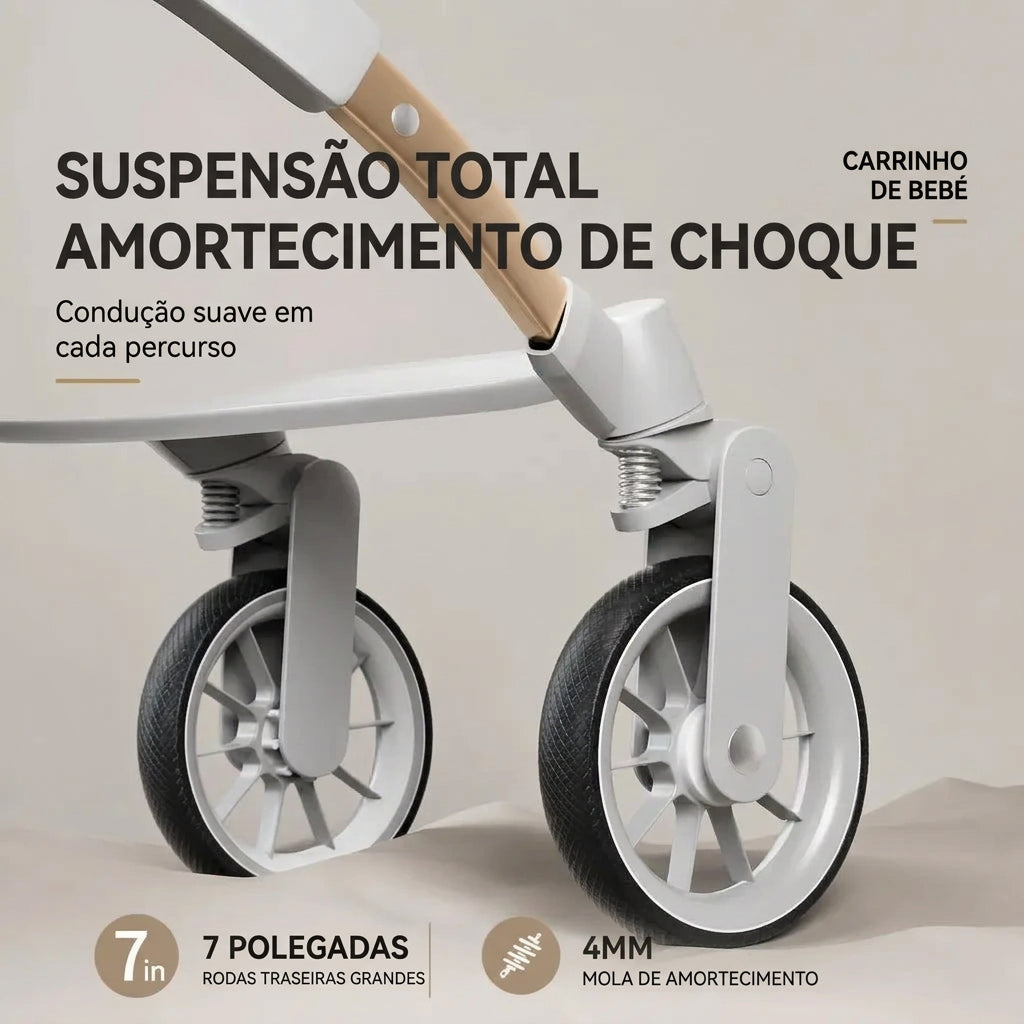 Carrinho de Passeio Leve e Compacto com Dobragem Fácil
