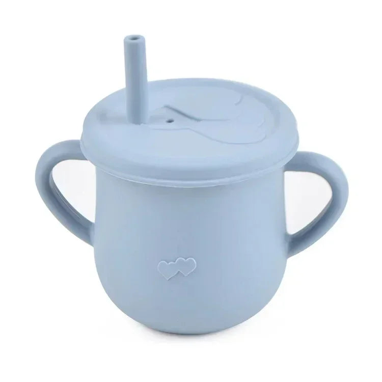 BPA Free Kids Silicone Food Storage Box Solid Color Baby Snack Cup Portable Children Snacks Container With Lid