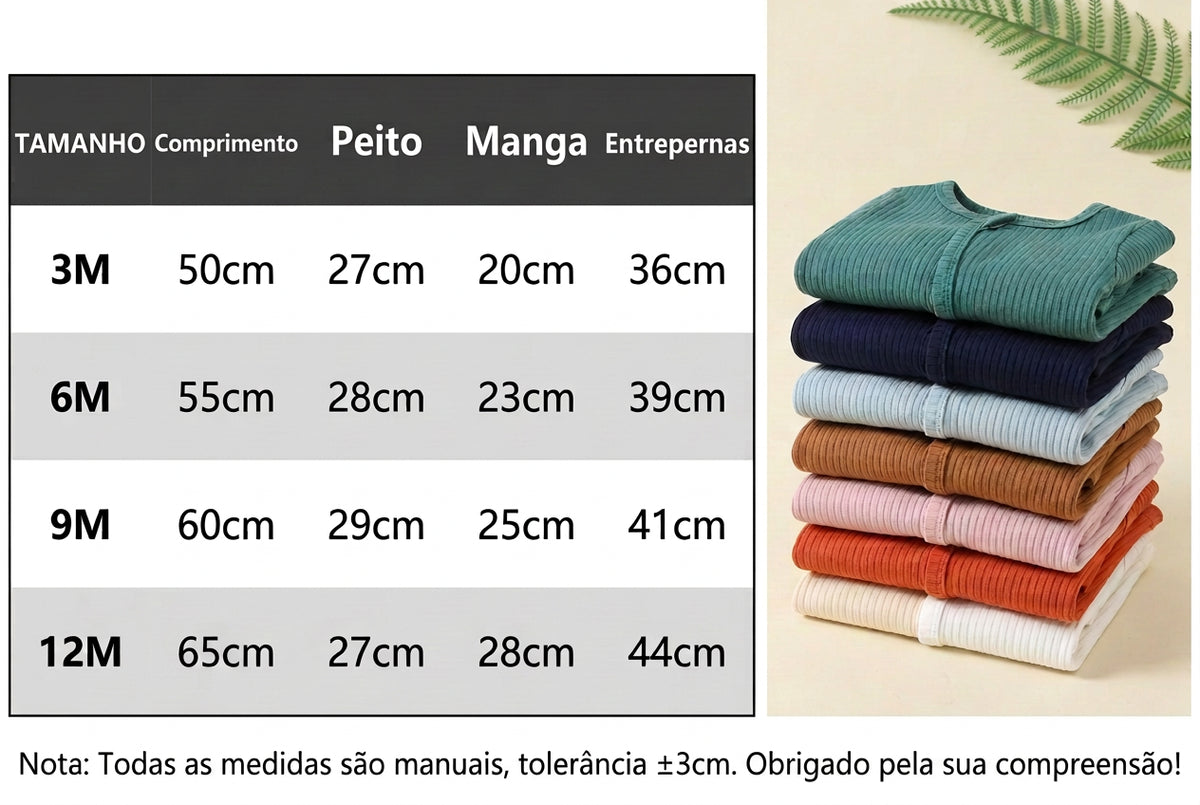 Macacão de Algodão Grosso para Bebé