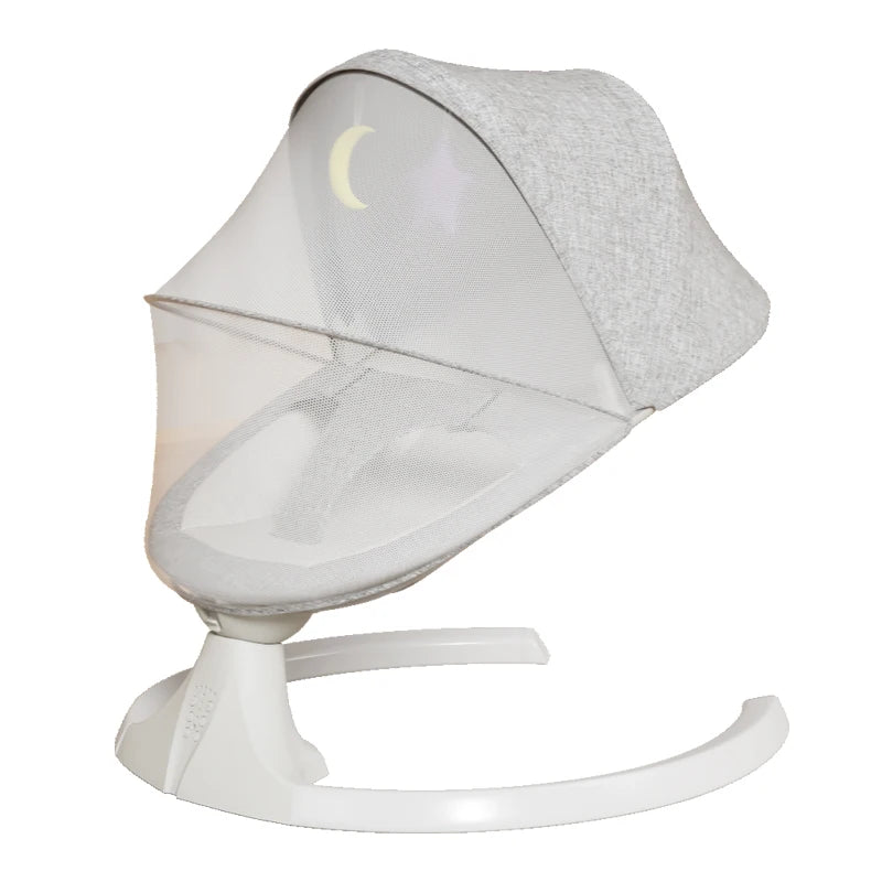 Bluetooth Music Electric Baby Rocker Bluetooth Baby Cradle 0-3 Years Crib Multi-Angle Adjustment Lightweight, Multi-Functional Newborn Essentials Timer Function Includes Mosquito Net