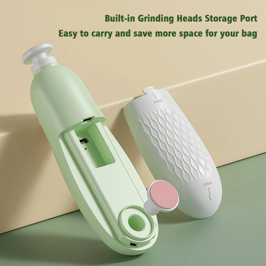 Baby Nail File Electric Baby Nail Care Set with LED Light, Baby Nail Trimmer for Newborn/Infants/Adults Toenails and Fingernail