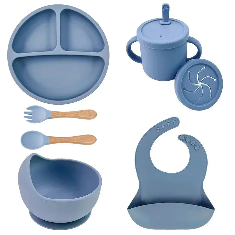 Conjunto de Refeição em Silicone Alimentar para Bebés e Crianças