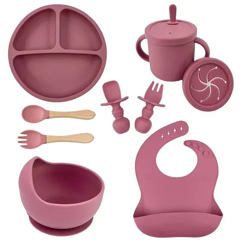 Conjunto de Refeição em Silicone Alimentar para Bebés e Crianças