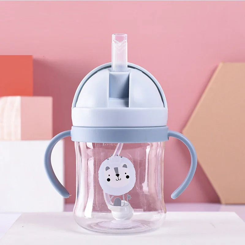 250/350ml Baby Feeding Cup with Straw Children Learn Feeding Drinking Bottle Kids Training Cup with Straw