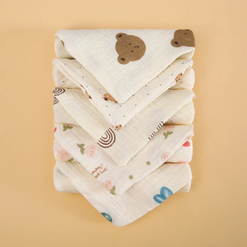 1 Piece/3 Pieces of Baby Bibs, Cute Cartoon Patterns, Pure Cotton Gauze Material, Children's Triangle Bibs, Suitable for Home and Outdoor Use