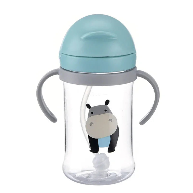250/350ml Baby Feeding Cup with Straw Children Learn Feeding Drinking Bottle Kids Training Cup with Straw
