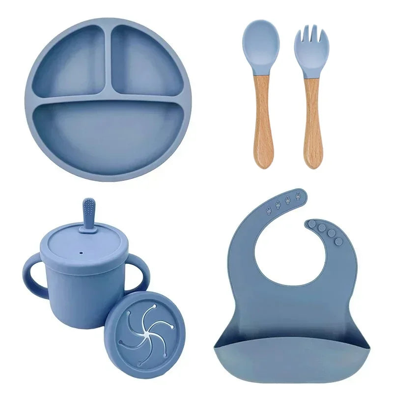 Conjunto de Refeição em Silicone Alimentar para Bebés e Crianças