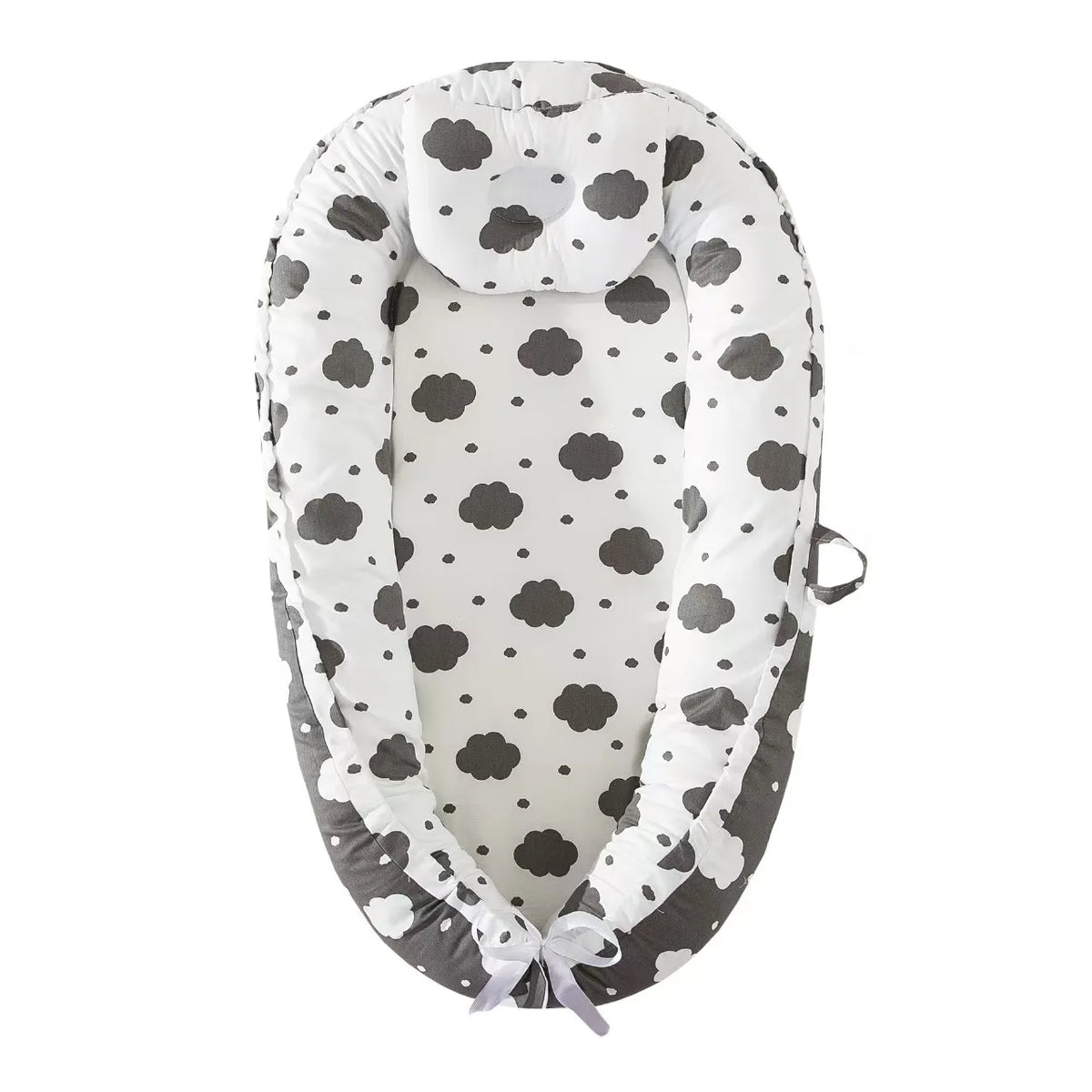 Newborn Anti-Pressure Baby Nest Bed, Neutral Animal Print Infant Co-Sleeper with Washable Cover, Foldable Travel Baby Bed