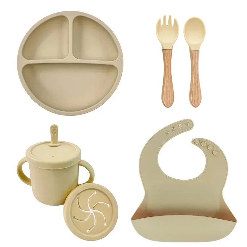 Conjunto de Refeição em Silicone Alimentar para Bebés e Crianças