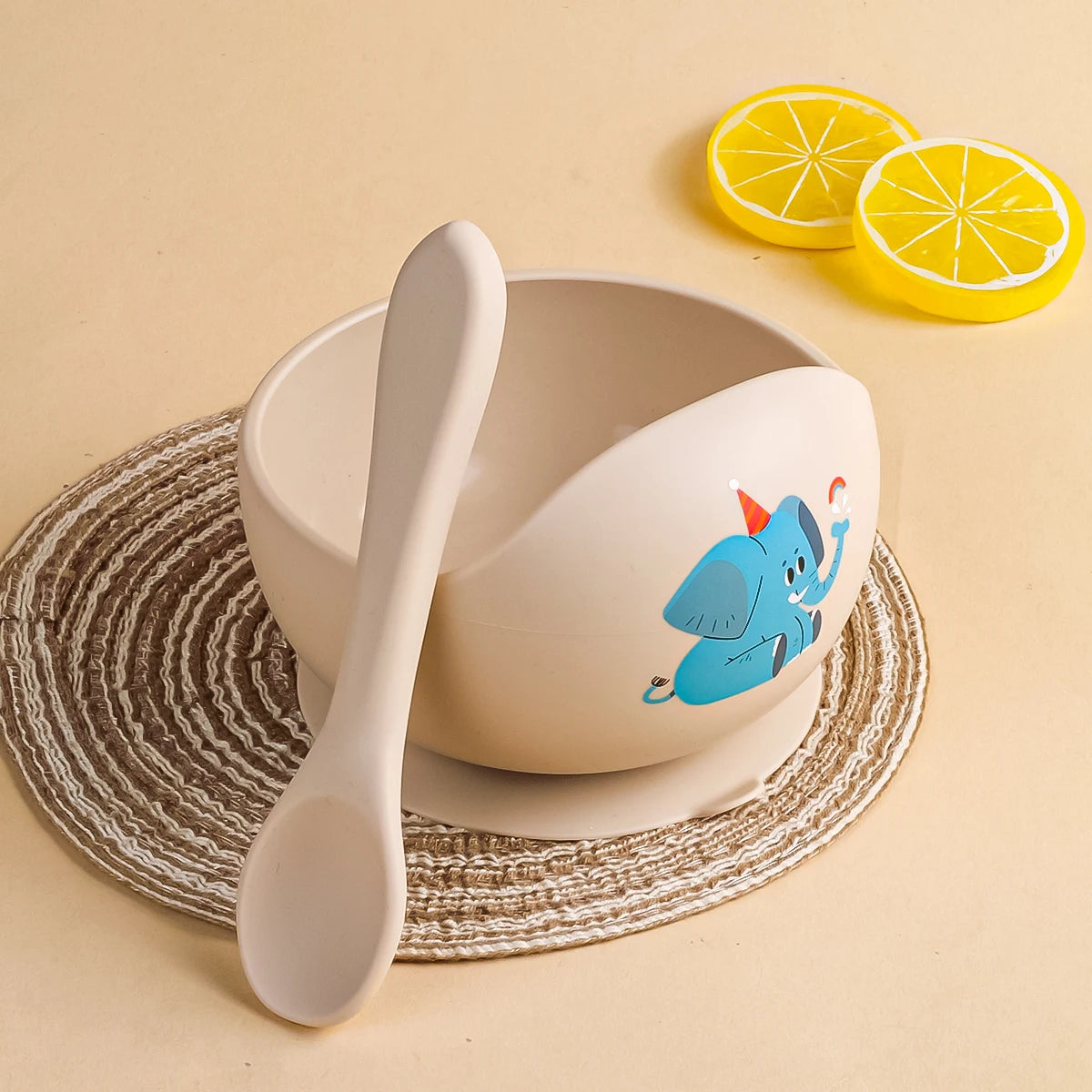 Conjunto de 2 peças de loiça de silicone para alimentação de bebés