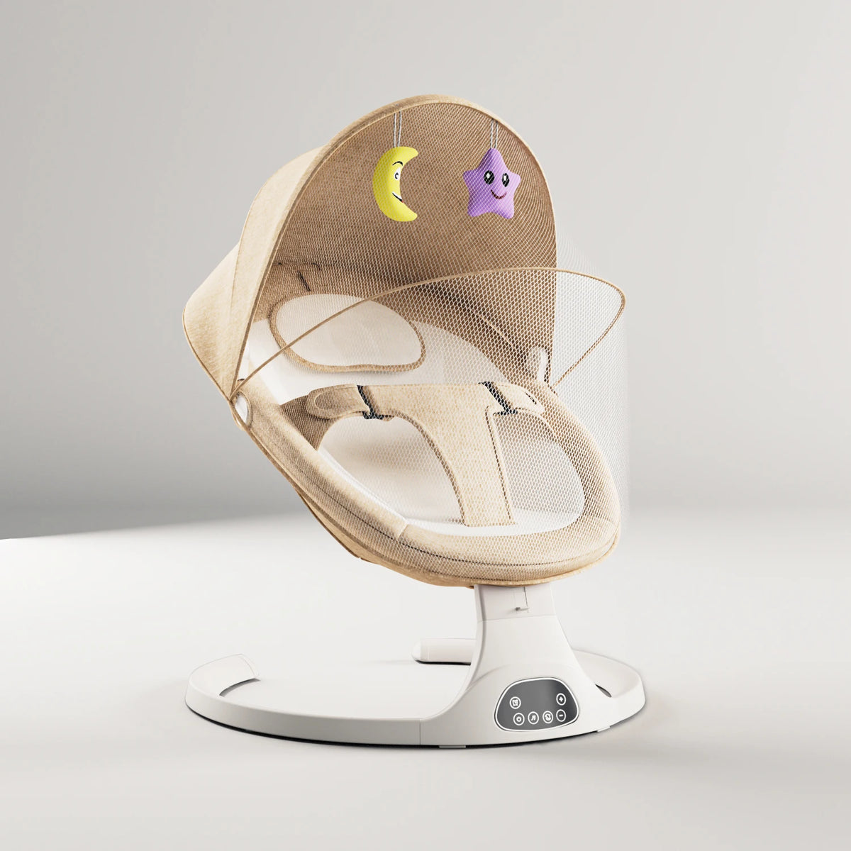 Bluetooth Music Electric Baby Rocker Bluetooth Baby Cradle 0-3 Years Crib Multi-Angle Adjustment Lightweight, Multi-Functional Newborn Essentials Timer Function Includes Mosquito Net