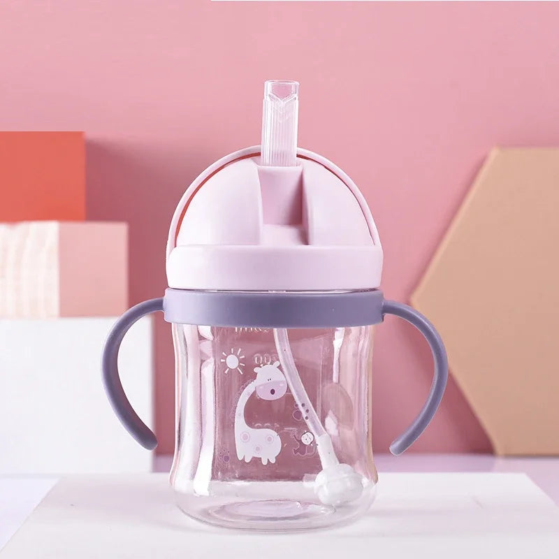 250/350ml Baby Feeding Cup with Straw Children Learn Feeding Drinking Bottle Kids Training Cup with Straw