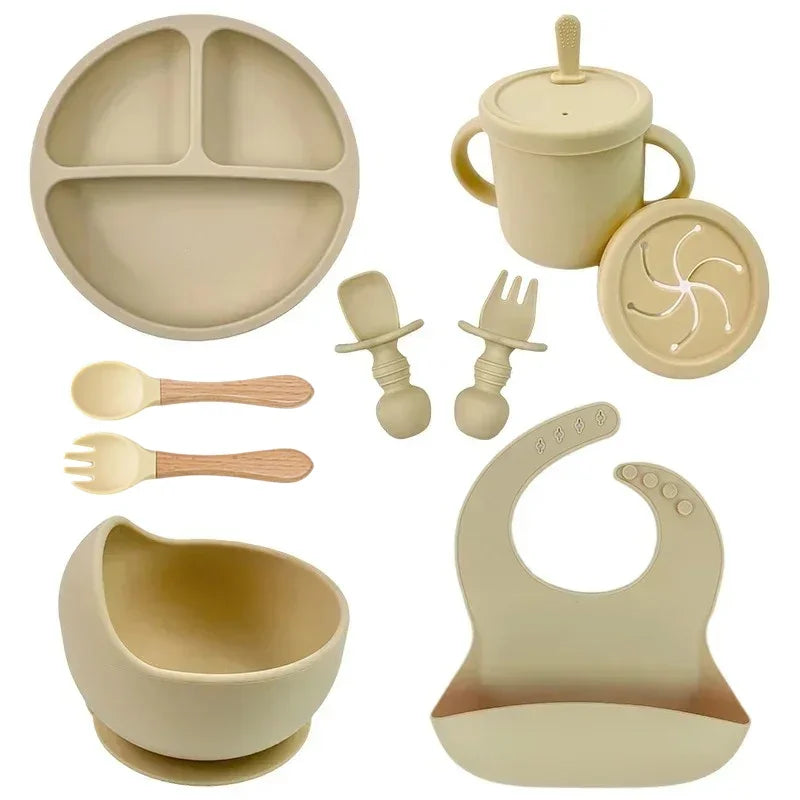 Conjunto de Refeição em Silicone Alimentar para Bebés e Crianças