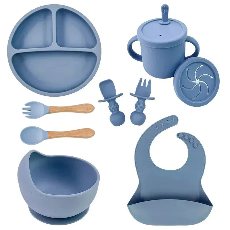 Conjunto de Refeição em Silicone Alimentar para Bebés e Crianças