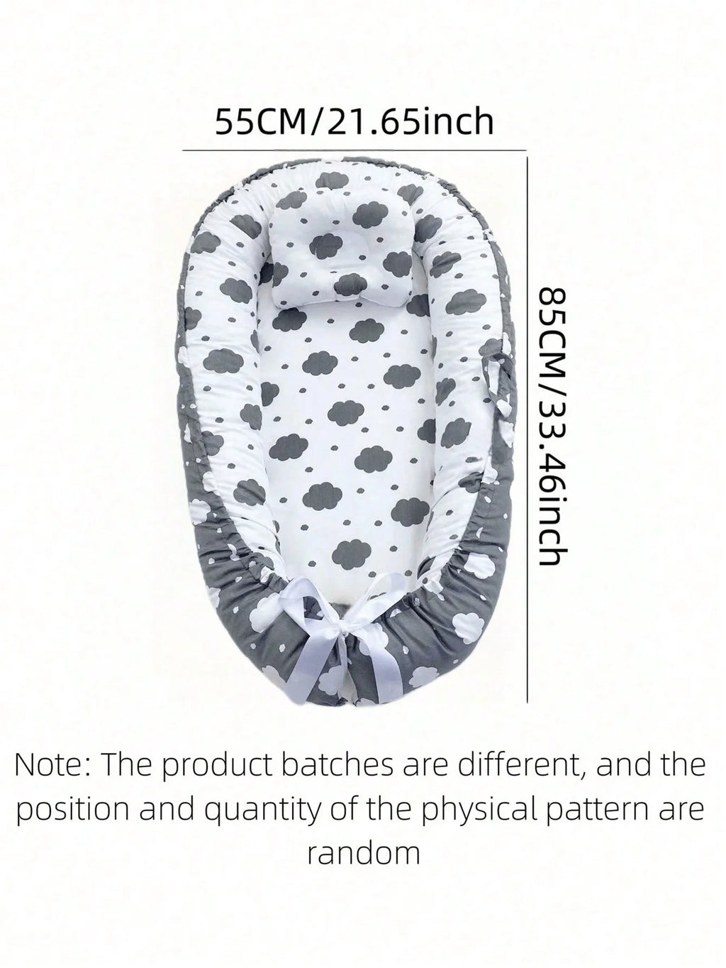 Newborn Anti-Pressure Baby Nest Bed, Neutral Animal Print Infant Co-Sleeper with Washable Cover, Foldable Travel Baby Bed