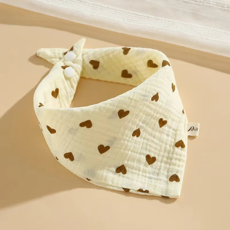 1 Piece/3 Pieces of Baby Bibs, Cute Cartoon Patterns, Pure Cotton Gauze Material, Children's Triangle Bibs, Suitable for Home and Outdoor Use