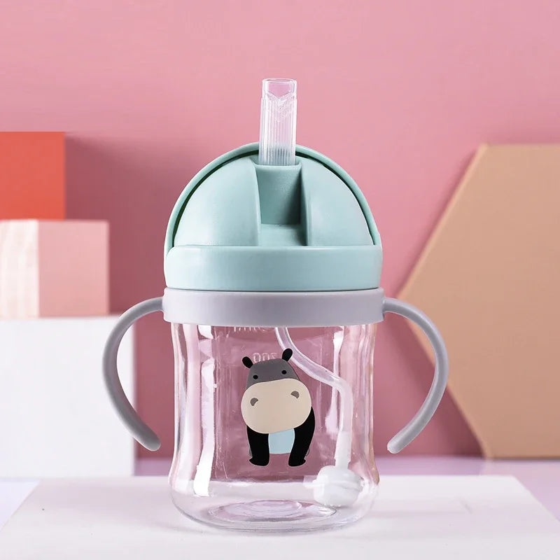 250/350ml Baby Feeding Cup with Straw Children Learn Feeding Drinking Bottle Kids Training Cup with Straw