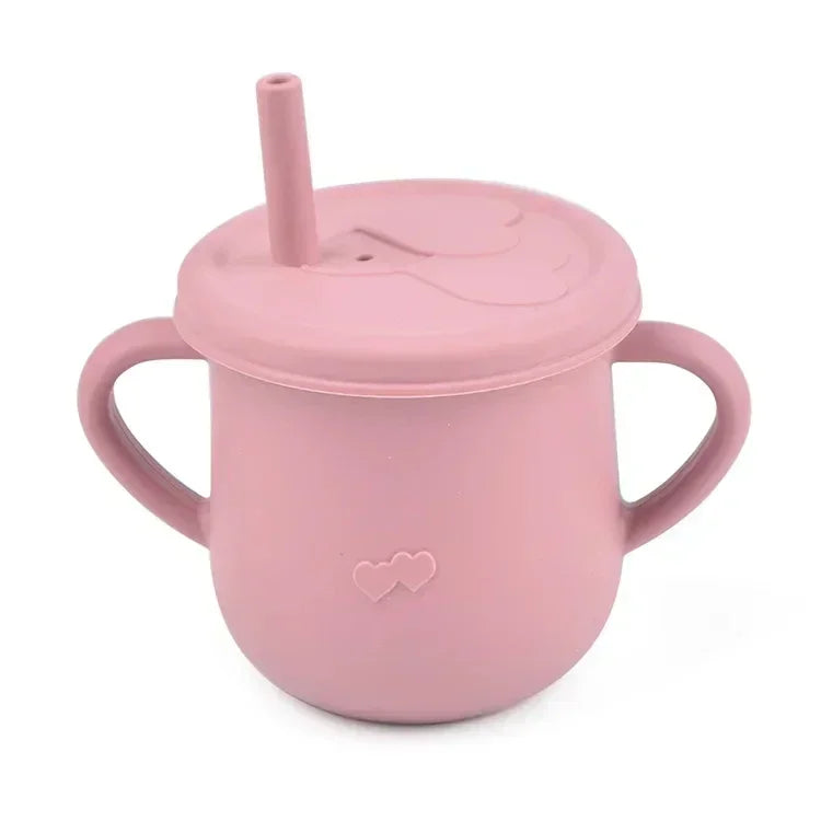 BPA Free Kids Silicone Food Storage Box Solid Color Baby Snack Cup Portable Children Snacks Container With Lid