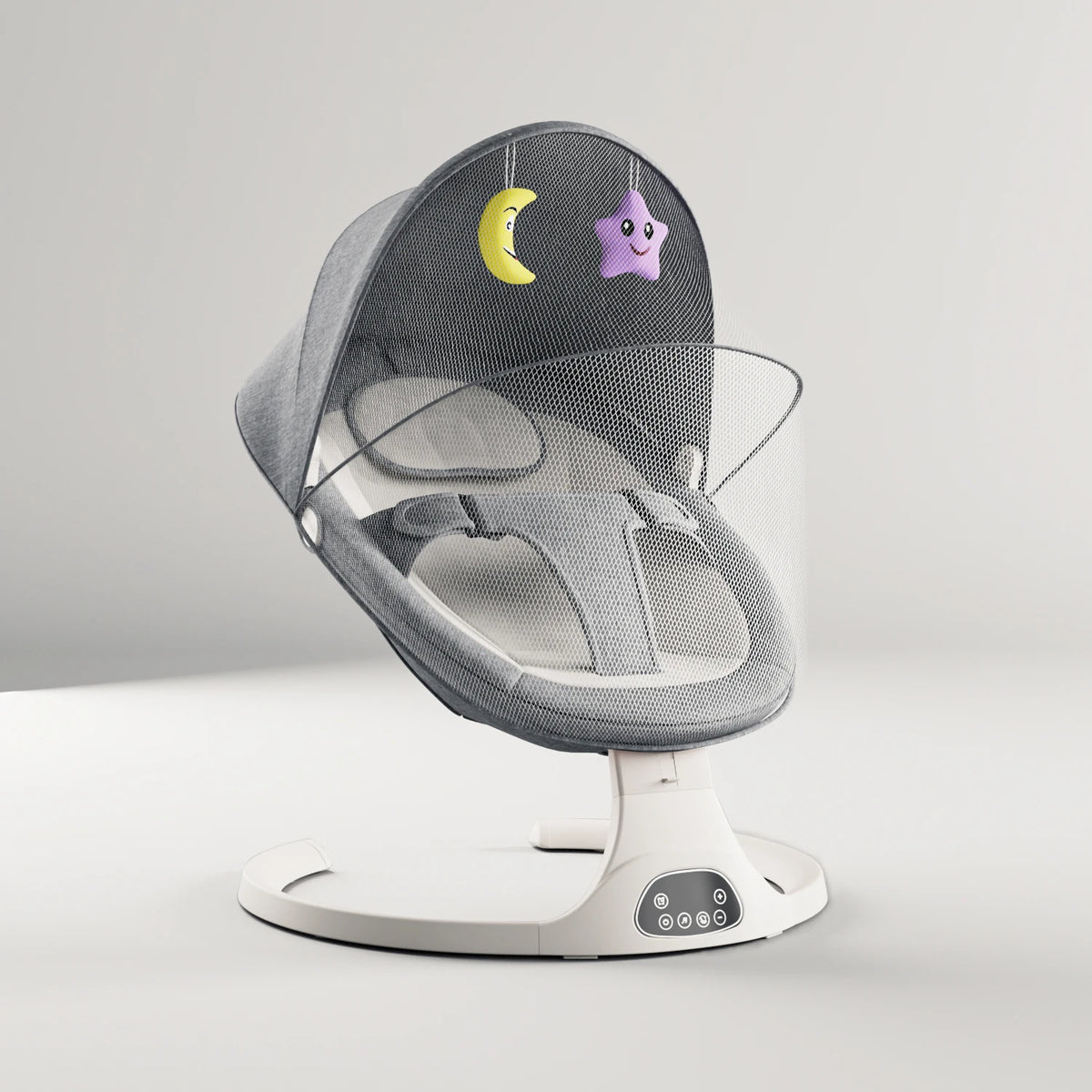 Bluetooth Music Electric Baby Rocker Bluetooth Baby Cradle 0-3 Years Crib Multi-Angle Adjustment Lightweight, Multi-Functional Newborn Essentials Timer Function Includes Mosquito Net