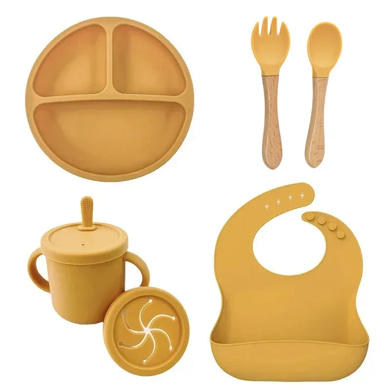 Conjunto de Refeição em Silicone Alimentar para Bebés e Crianças