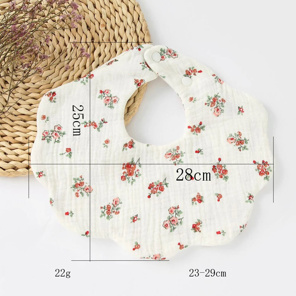 100% Cotton Baby Bandana Drool Bibs, 360-Degree Rotating Muslin Bibs for Boys Girls Newborn Infant for Drooling and Teething