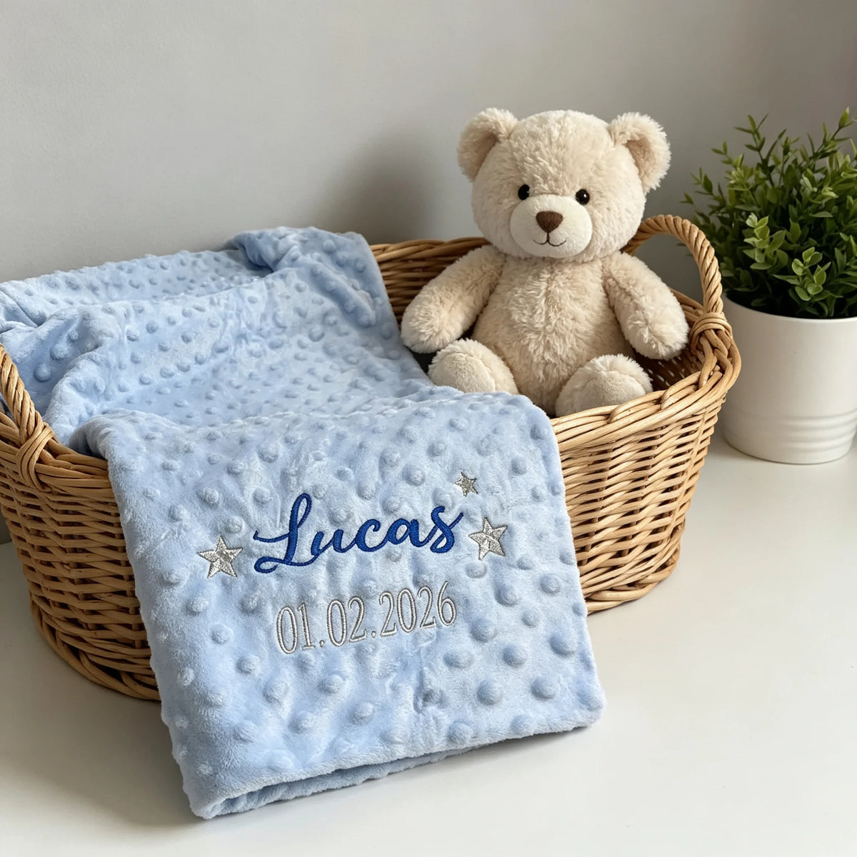 Personalized Baby Blanket Custom Name Embroidery Cute Patterns Soft Swaddle Stroller Newborn Baby Shower Gift