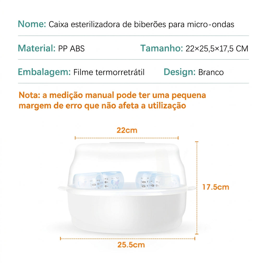 Esterilizador a vapor para biberões