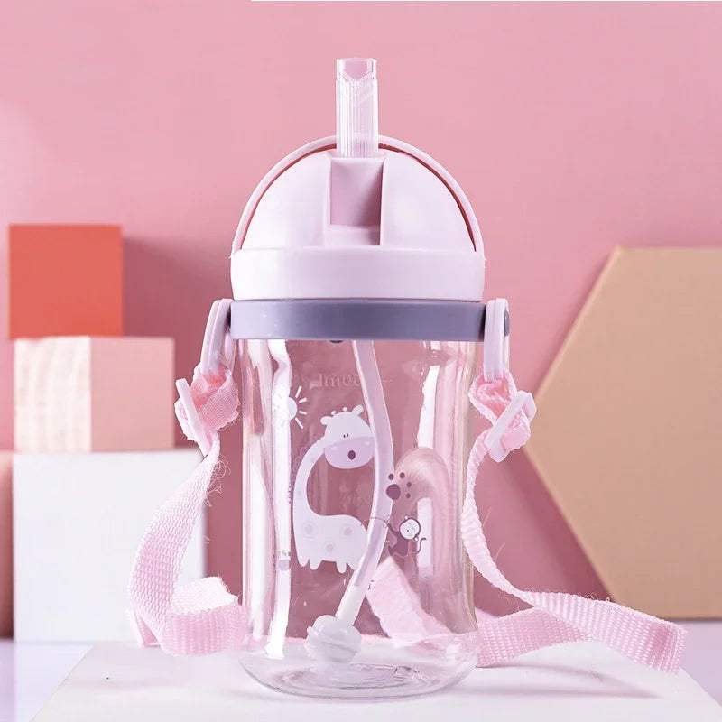 250/350ml Baby Feeding Cup with Straw Children Learn Feeding Drinking Bottle Kids Training Cup with Straw