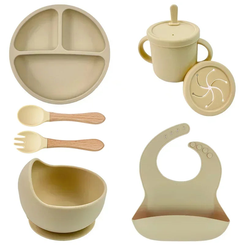 Conjunto de Refeição em Silicone Alimentar para Bebés e Crianças
