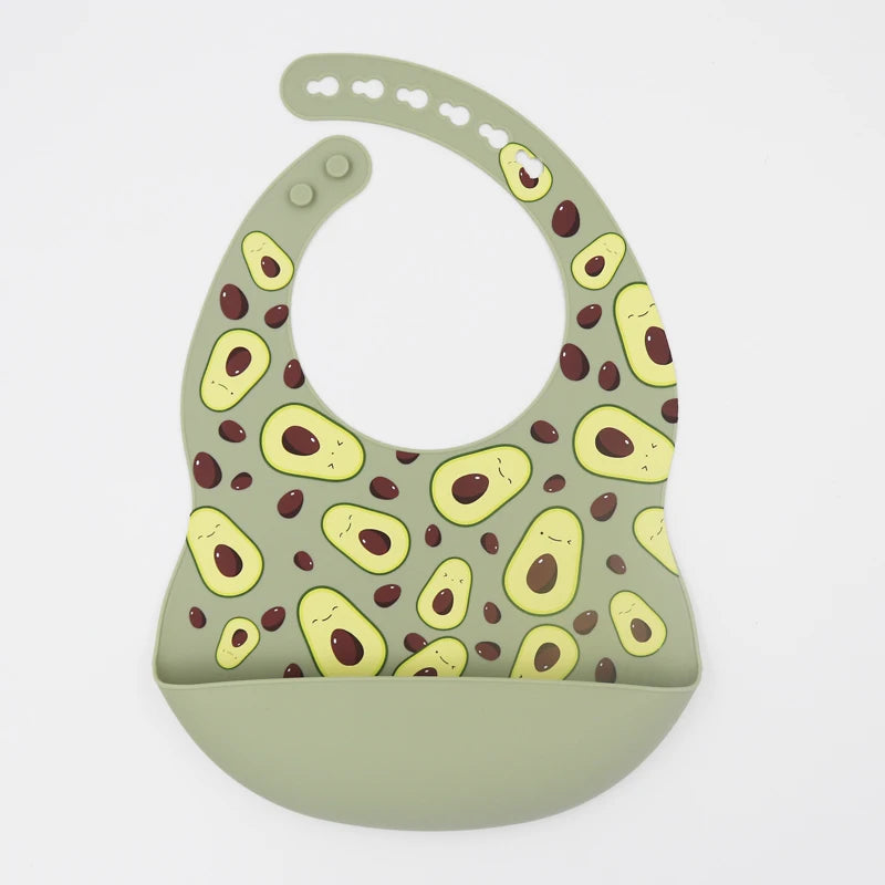 Customize Cartoon Animal Silicone Baby Bib with Name & Pattern Food-Grade Solid Feeding Bib DZ31