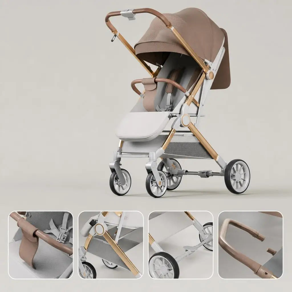 Carrinho de Passeio Leve e Compacto com Dobragem Fácil