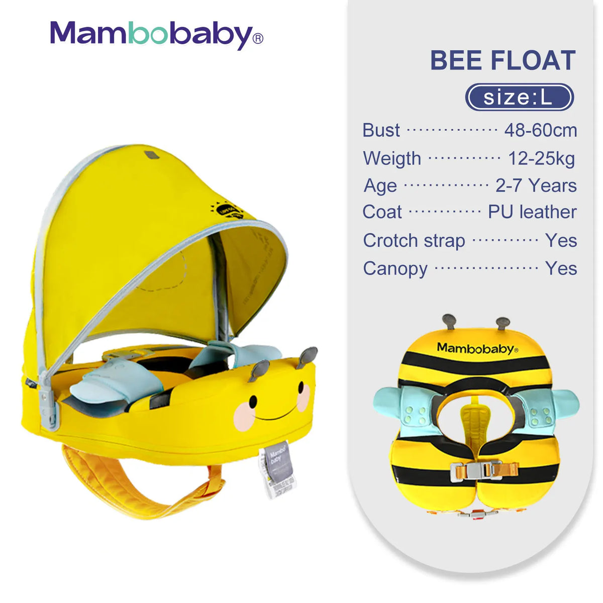Mambobaby VIP Dropshipping Non-Inflatable Baby  Floats with Canopy  Underarm Swimming  Floater Spa Buoy Trainer Suppliers