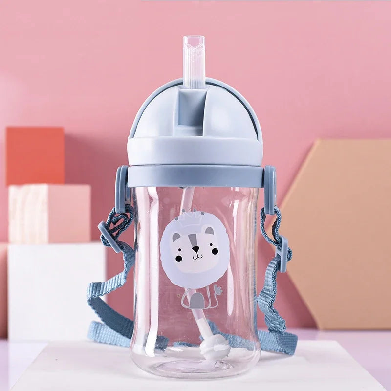 250/350ml Baby Feeding Cup with Straw Children Learn Feeding Drinking Bottle Kids Training Cup with Straw
