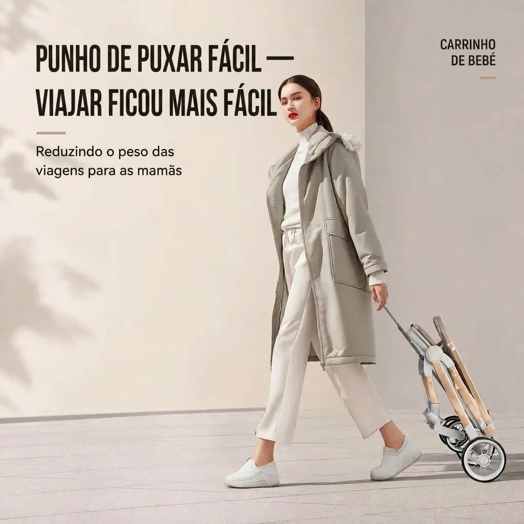 Carrinho de Passeio Leve e Compacto com Dobragem Fácil
