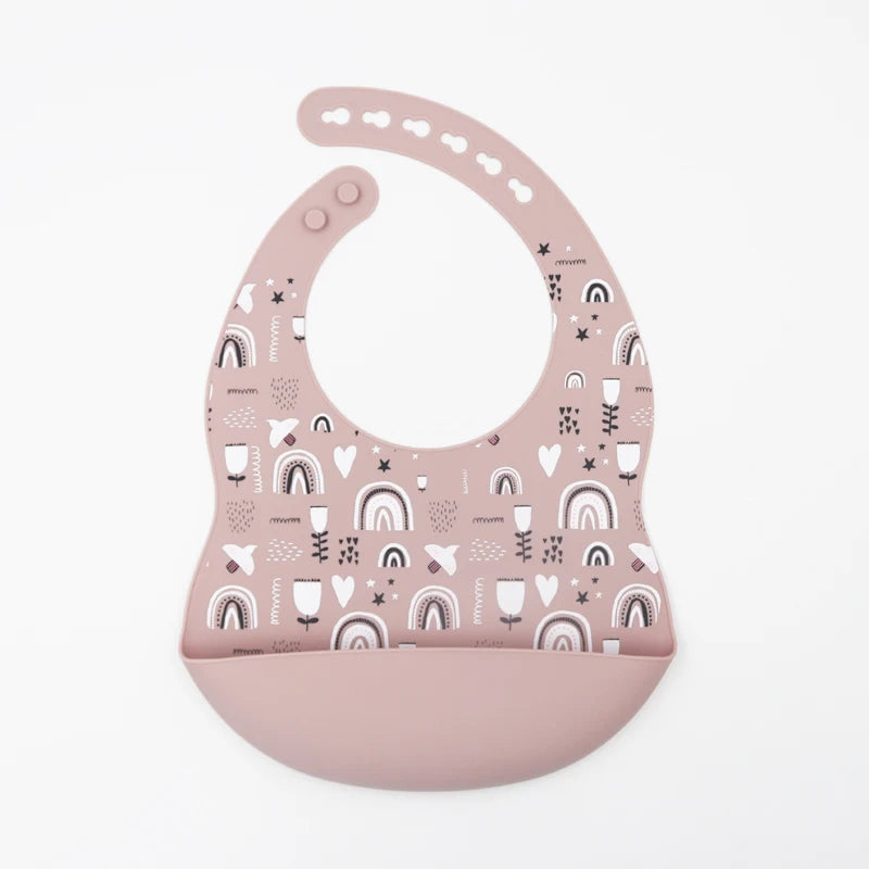 Customize Cartoon Animal Silicone Baby Bib with Name & Pattern Food-Grade Solid Feeding Bib DZ31