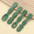 4-Piece Set - Silicone Baby Feeding Spoon, Stage 1 Self-Feeding Spoon, Suitable for Baby Weaning and Self-Feeding Training.