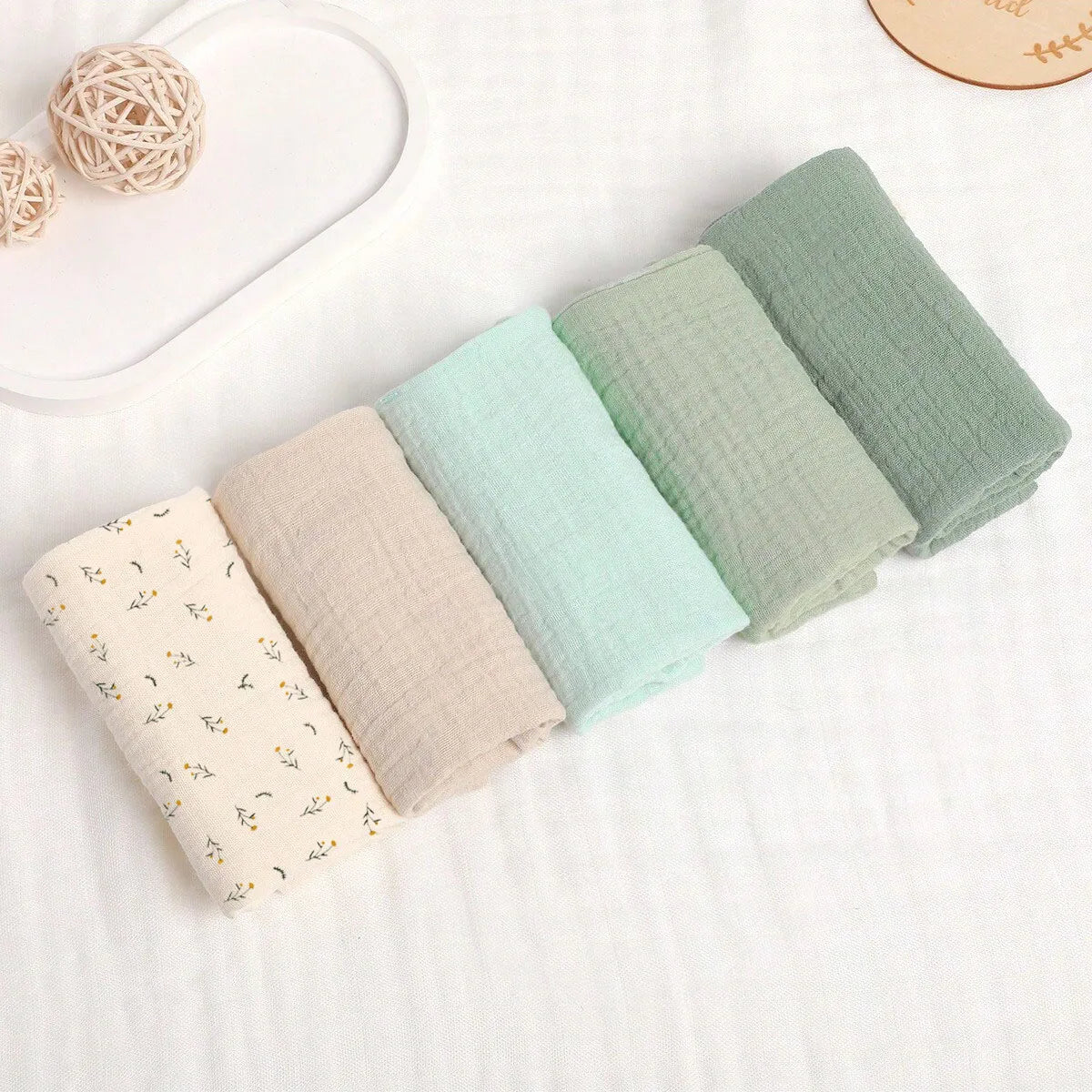 5PCS Soft & Breathable 4-Layer Gauze Baby Burp Cloths - Instant Absorbing Drool Bibs, Burp Pads for Infants  9.8" × 9.8"