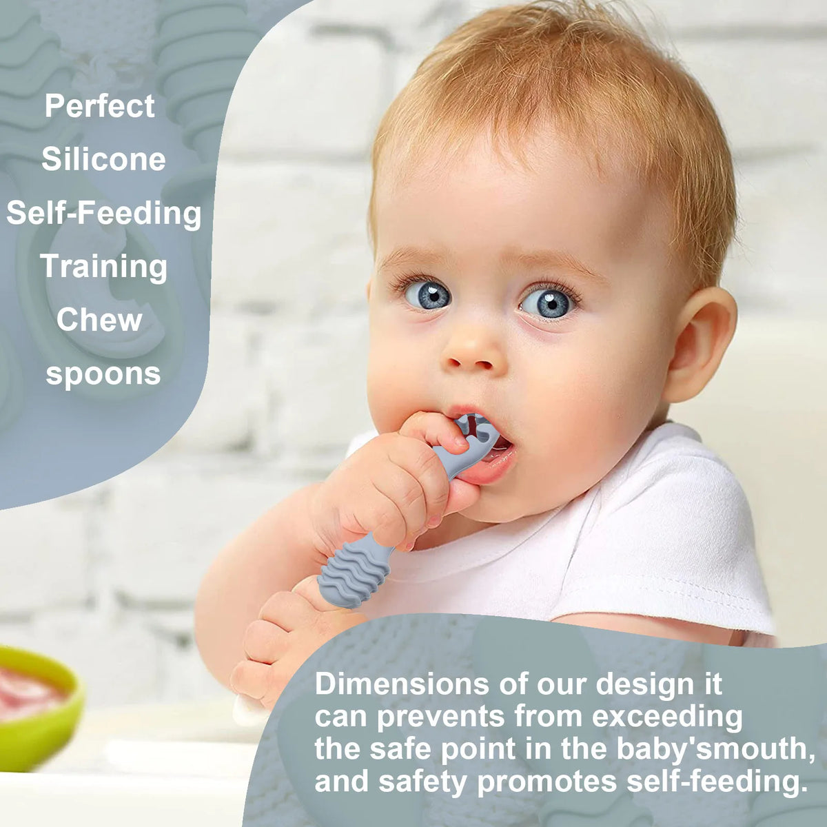 4-Piece Set - Silicone Baby Feeding Spoon, Stage 1 Self-Feeding Spoon, Suitable for Baby Weaning and Self-Feeding Training.