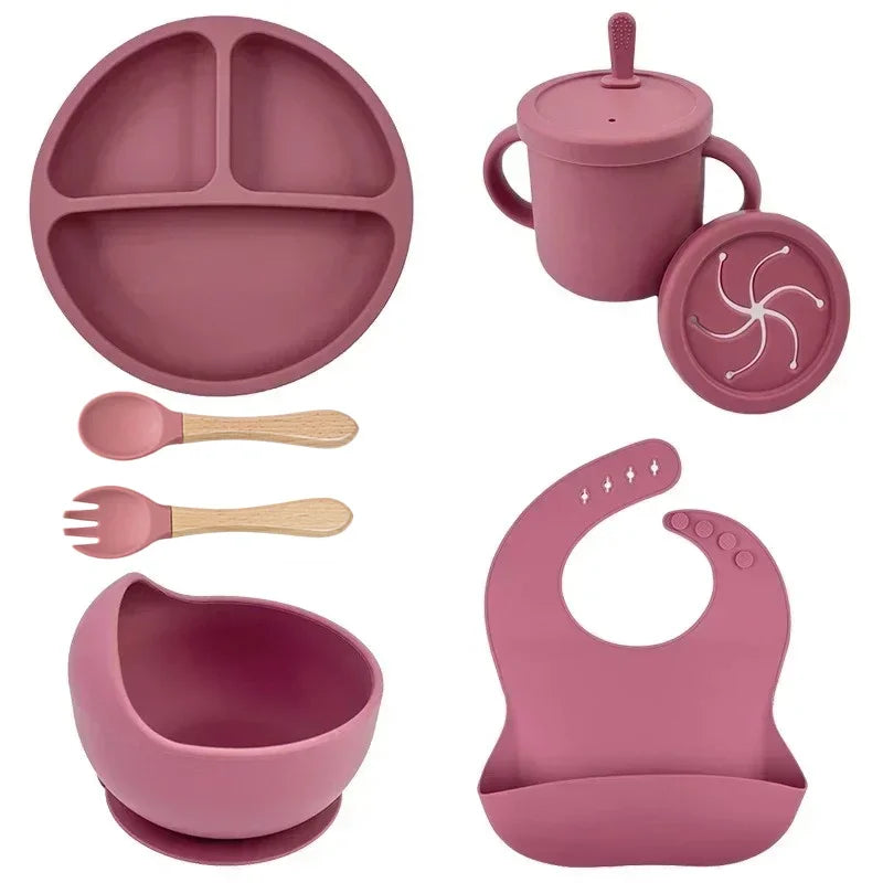 Conjunto de Refeição em Silicone Alimentar para Bebés e Crianças