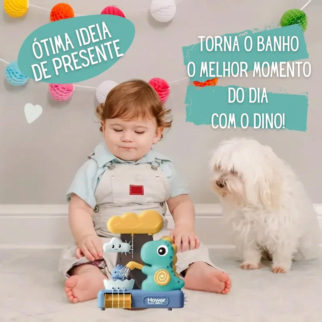 Brinquedo de banho para bebé com spray de água, em formato de dinossauro de desenhos animados